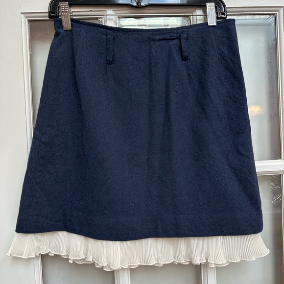 Betsey Johnson Dresses & Skirts - Vintage Betsey Johnson Retro Y2K 90’s Navy A-Line Layered Hem Skirt Size 6